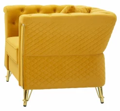 Poltrona Gabbiano, 104x83 h76 cm, Ocra e Oro<Dmora Clearance