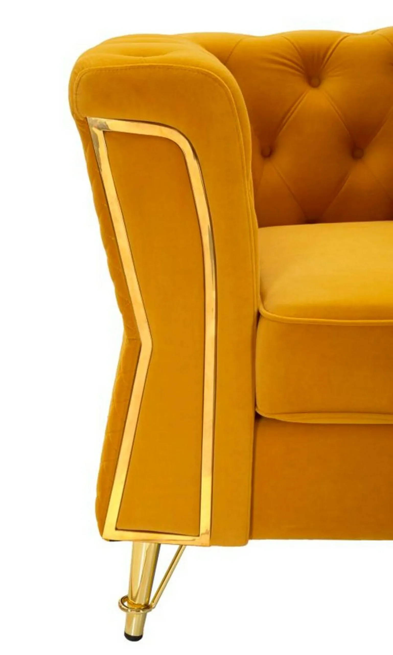 Poltrona Gabbiano, 104x83 h76 cm, Ocra e Oro<Dmora Clearance