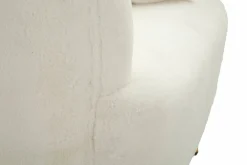Poltrona Landi, 73x66 h78 cm, Bianco e Oro<Dmora Clearance