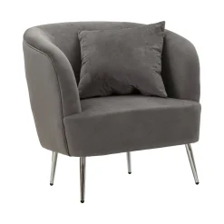 Poltrona Landi, 73x66 h78 cm, Grigio e Argento<Dmora Flash Sale