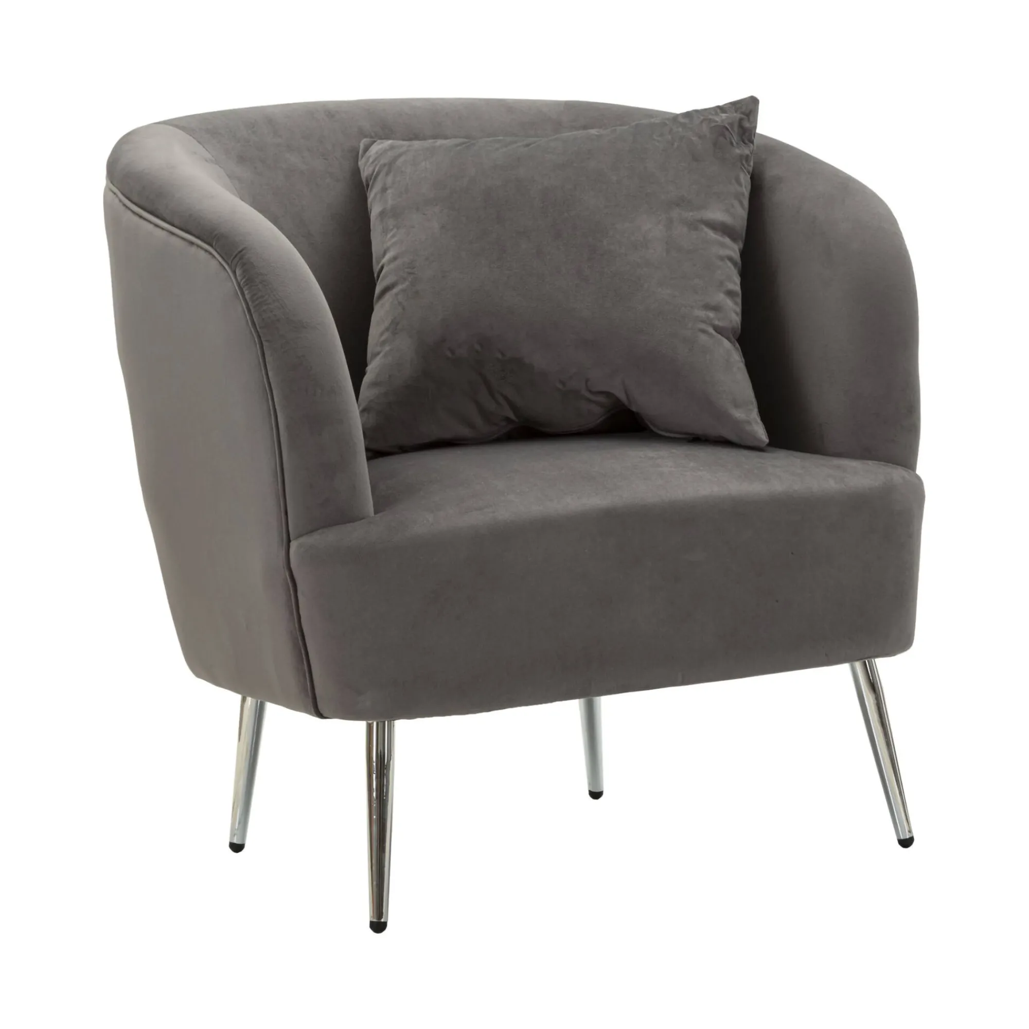 Poltrona Landi, 73x66 h78 cm, Grigio e Argento<Dmora Flash Sale