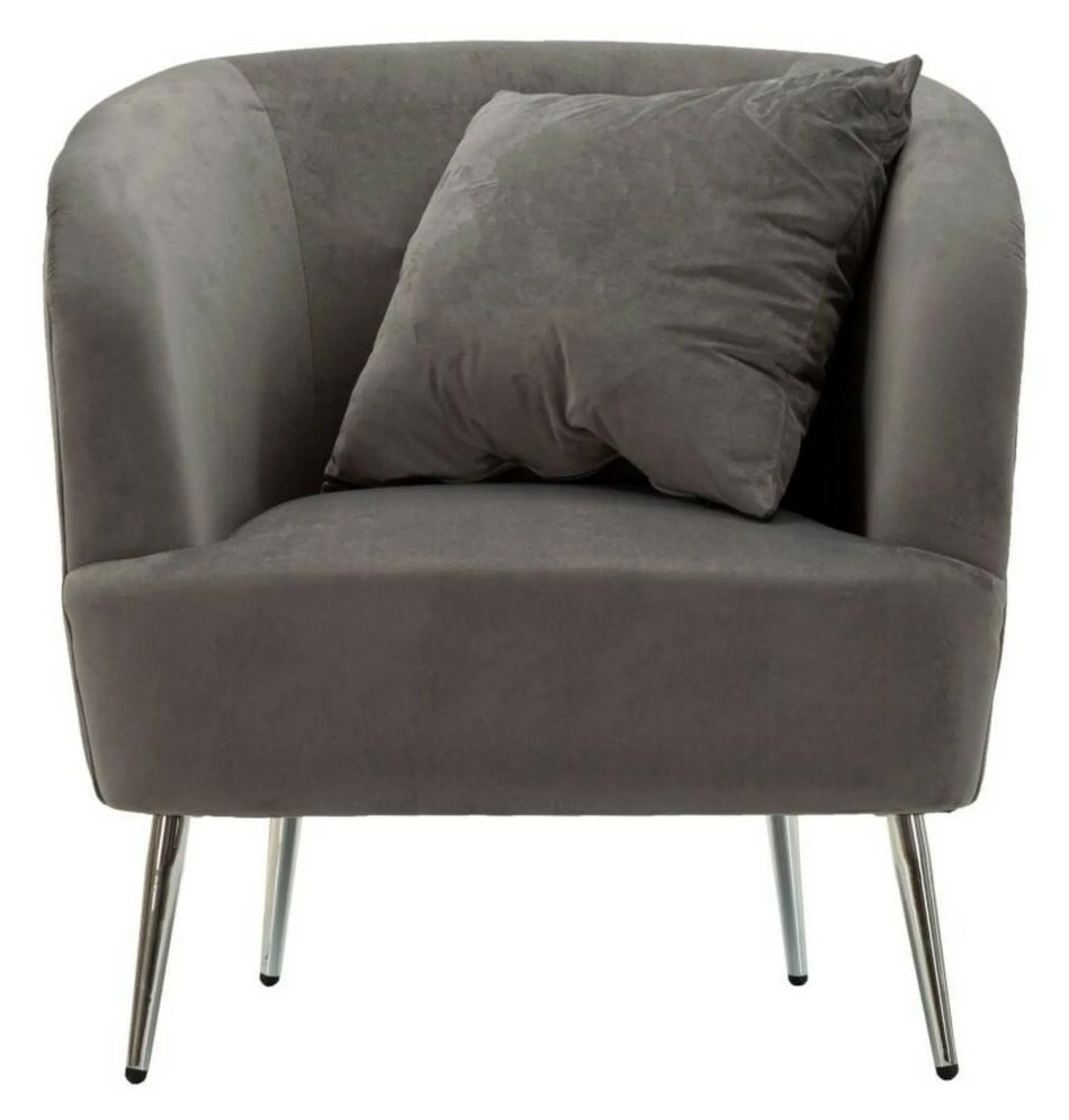 Poltrona Landi, 73x66 h78 cm, Grigio e Argento<Dmora Flash Sale