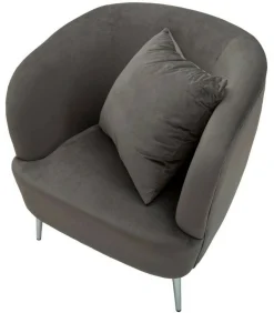 Poltrona Landi, 73x66 h78 cm, Grigio e Argento<Dmora Flash Sale
