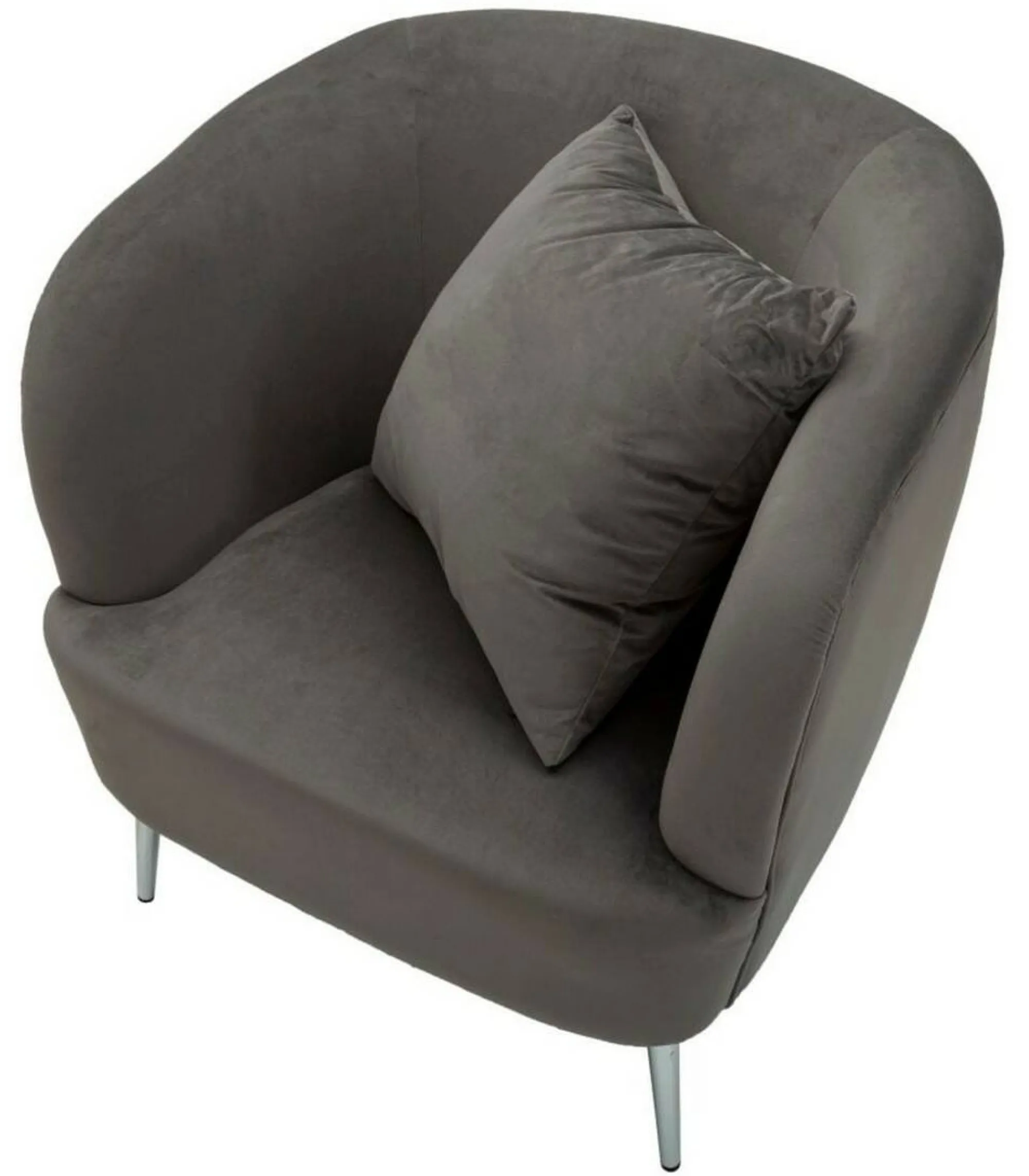 Poltrona Landi, 73x66 h78 cm, Grigio e Argento<Dmora Flash Sale