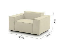 Poltrona Leonia, Cm 140x95h70,<Dmora Clearance