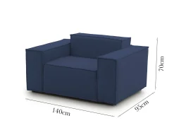 Poltrona Leonia, Cm 140x95h70,<Dmora Discount
