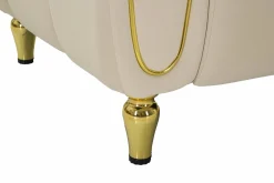 Poltrona Madama, 81x97 h71 cm, Crema e Oro<Dmora Online