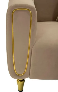 Poltrona Madama, 81x97 h71 cm, Grigio e Oro<Dmora Flash Sale
