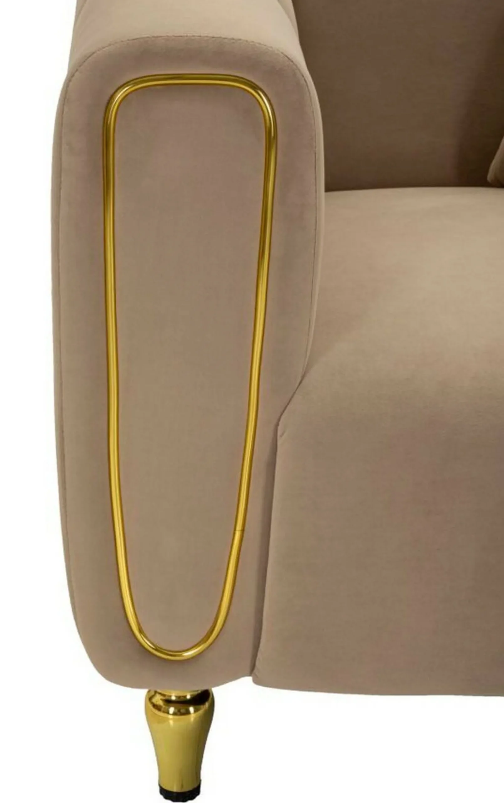 Poltrona Madama, 81x97 h71 cm, Grigio e Oro<Dmora Flash Sale