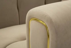 Poltrona Madama, 81x97 h71 cm, Grigio e Oro<Dmora Flash Sale