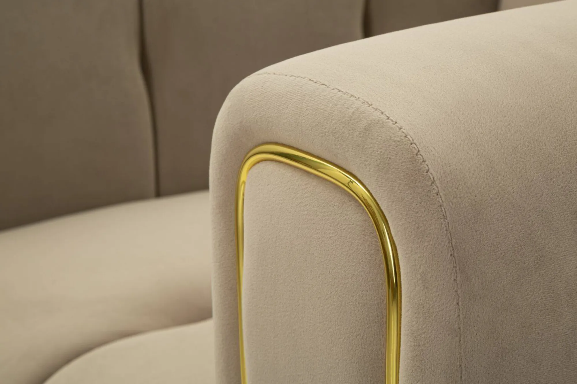 Poltrona Madama, 81x97 h71 cm, Grigio e Oro<Dmora Flash Sale