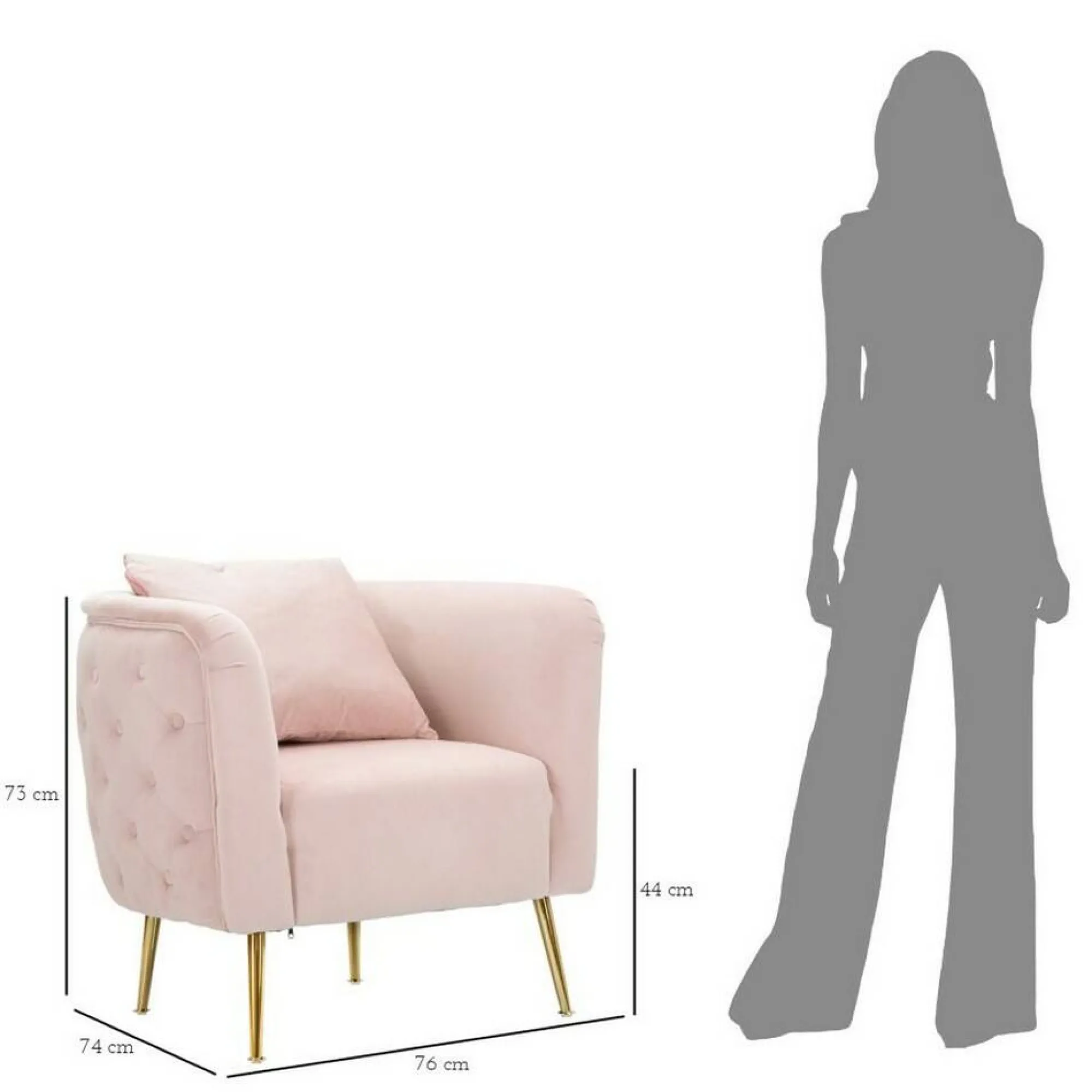 Poltrona Prampolini, 76x74 h71 cm,<Dmora Sale