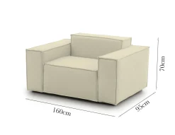 Poltrona Rodonite, Cm 160x95h70,<Dmora Sale