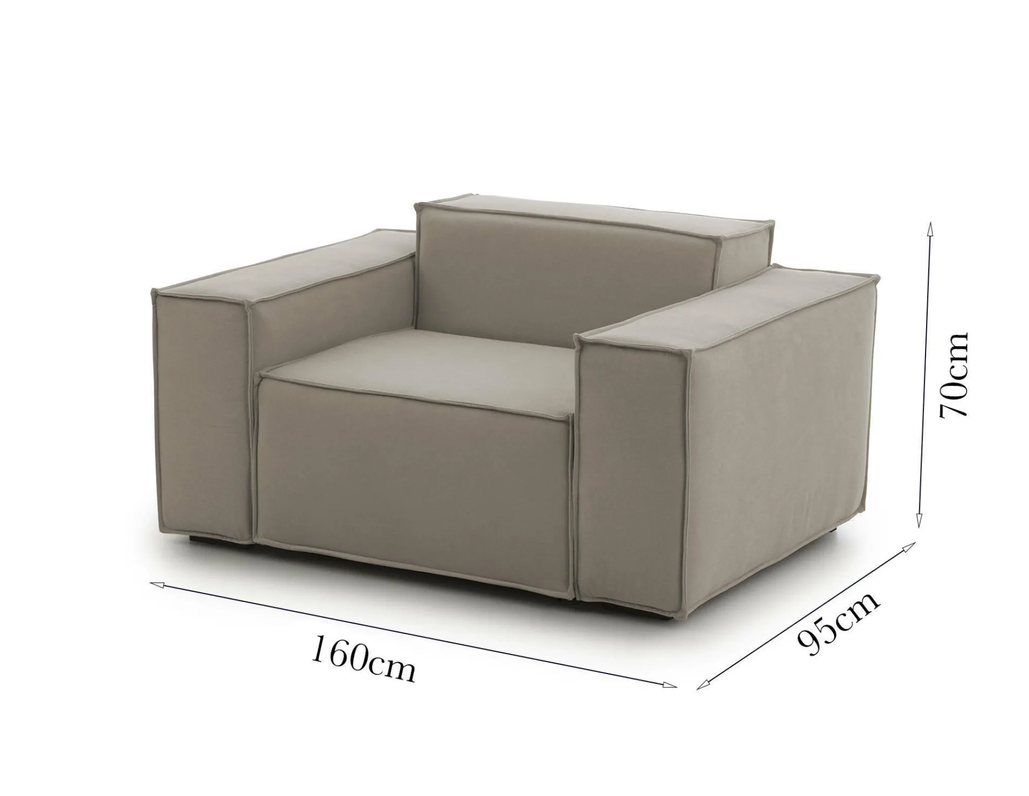 Poltrona Rodonite, Cm 160x95h70,<Dmora New
