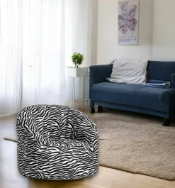 Poltrona Zante, 80x80 h80 cm, Nero e Bianco<Dmora Clearance