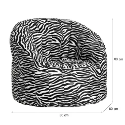 Poltrona Zante, 80x80 h80 cm, Nero e Bianco<Dmora Clearance