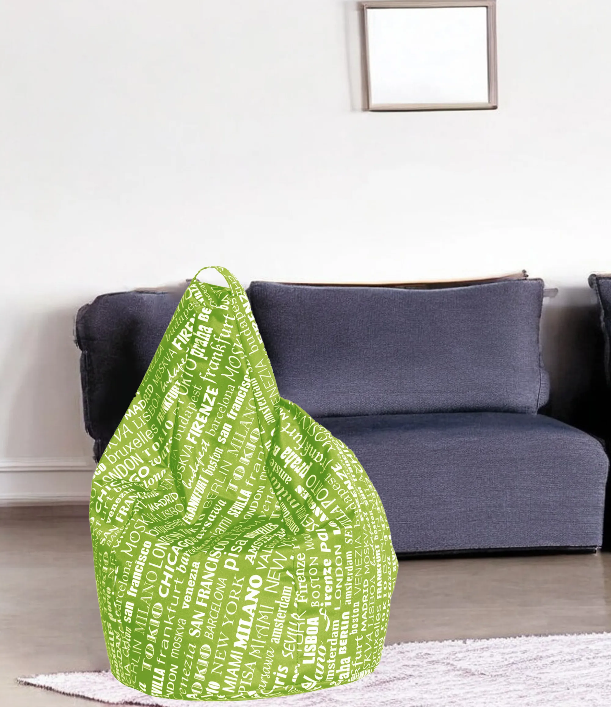 Pouf Atokos, 80x80 h120 cm, Verde e Bianco<Dmora Fashion