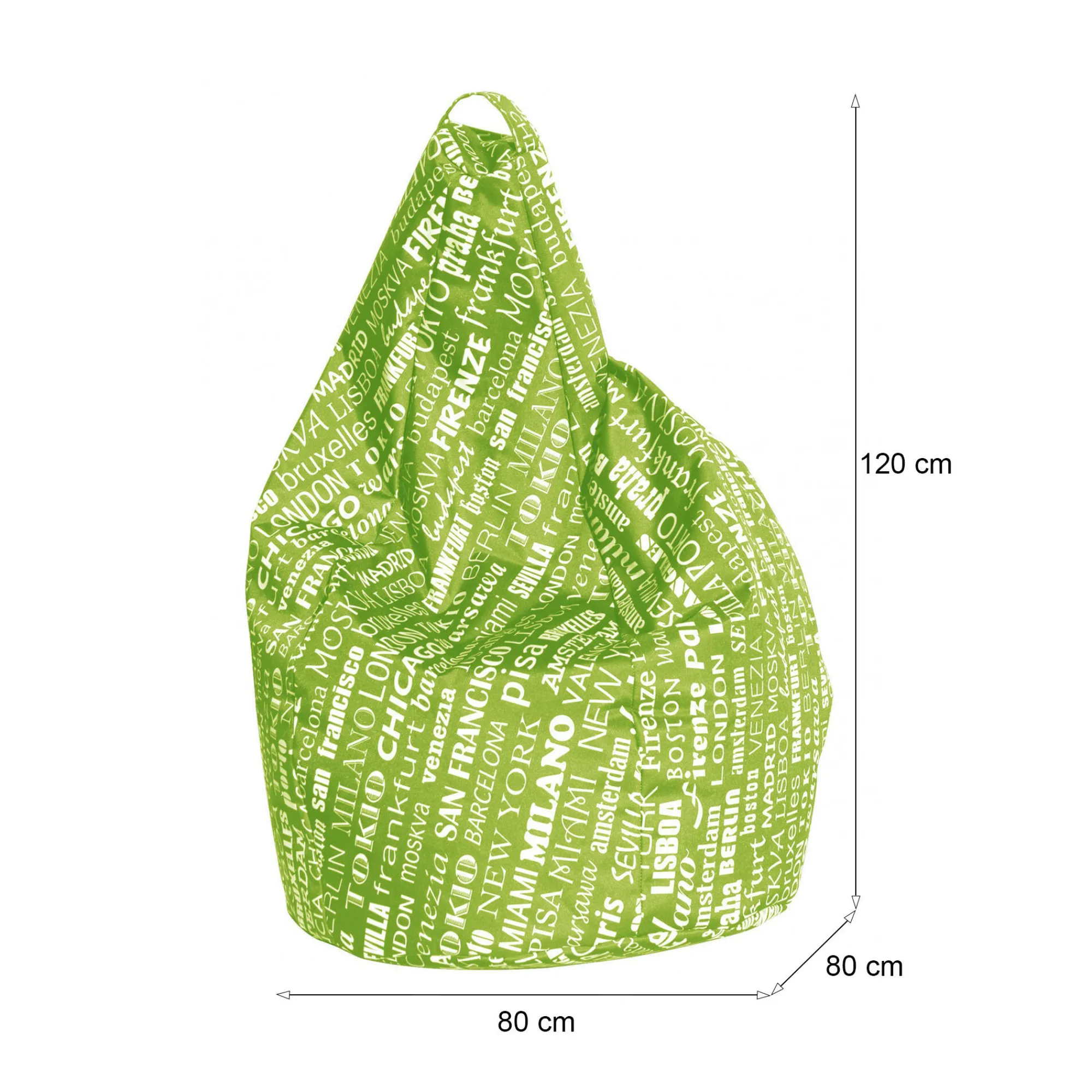 Pouf Atokos, 80x80 h120 cm, Verde e Bianco<Dmora Fashion