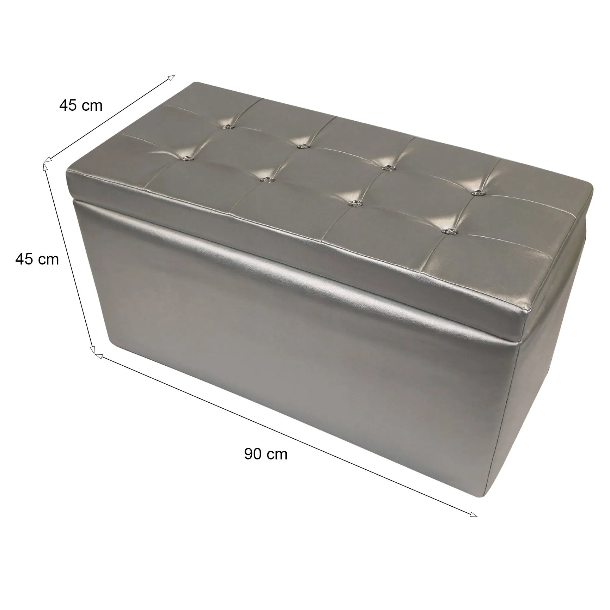 Pouf contenitore Felicita, 90x45 h45 cm,<Dmora Shop
