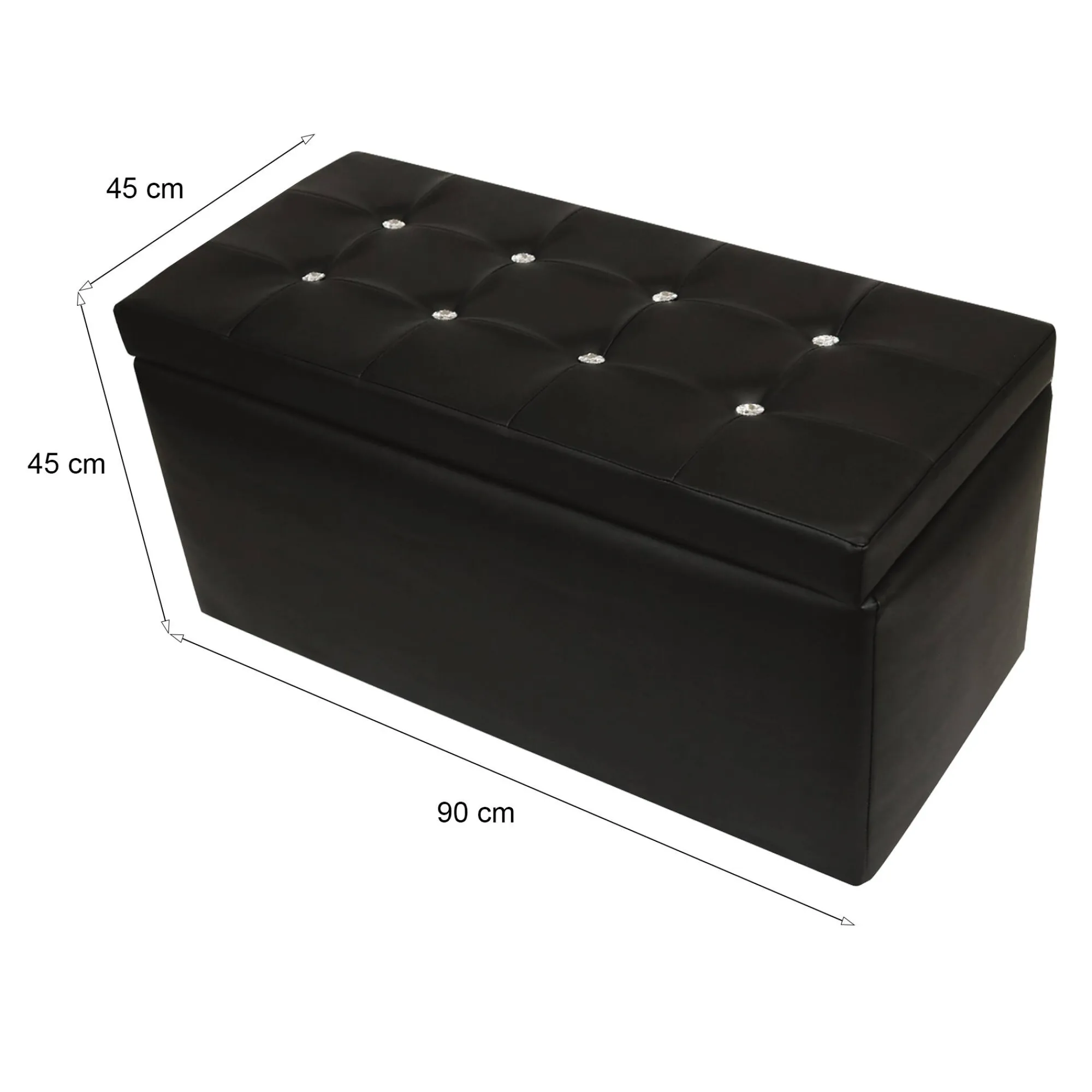 Pouf contenitore Felicita, 90x45 h45 cm,<Dmora Outlet