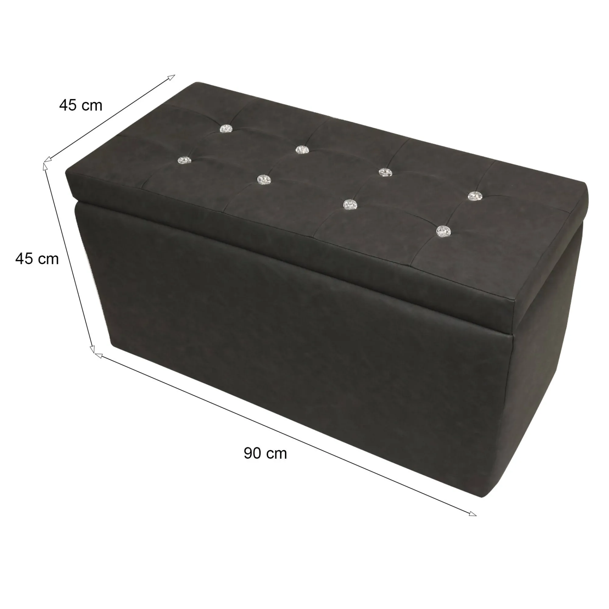Pouf contenitore Felicita, 90x45 h45 cm,<Dmora Cheap