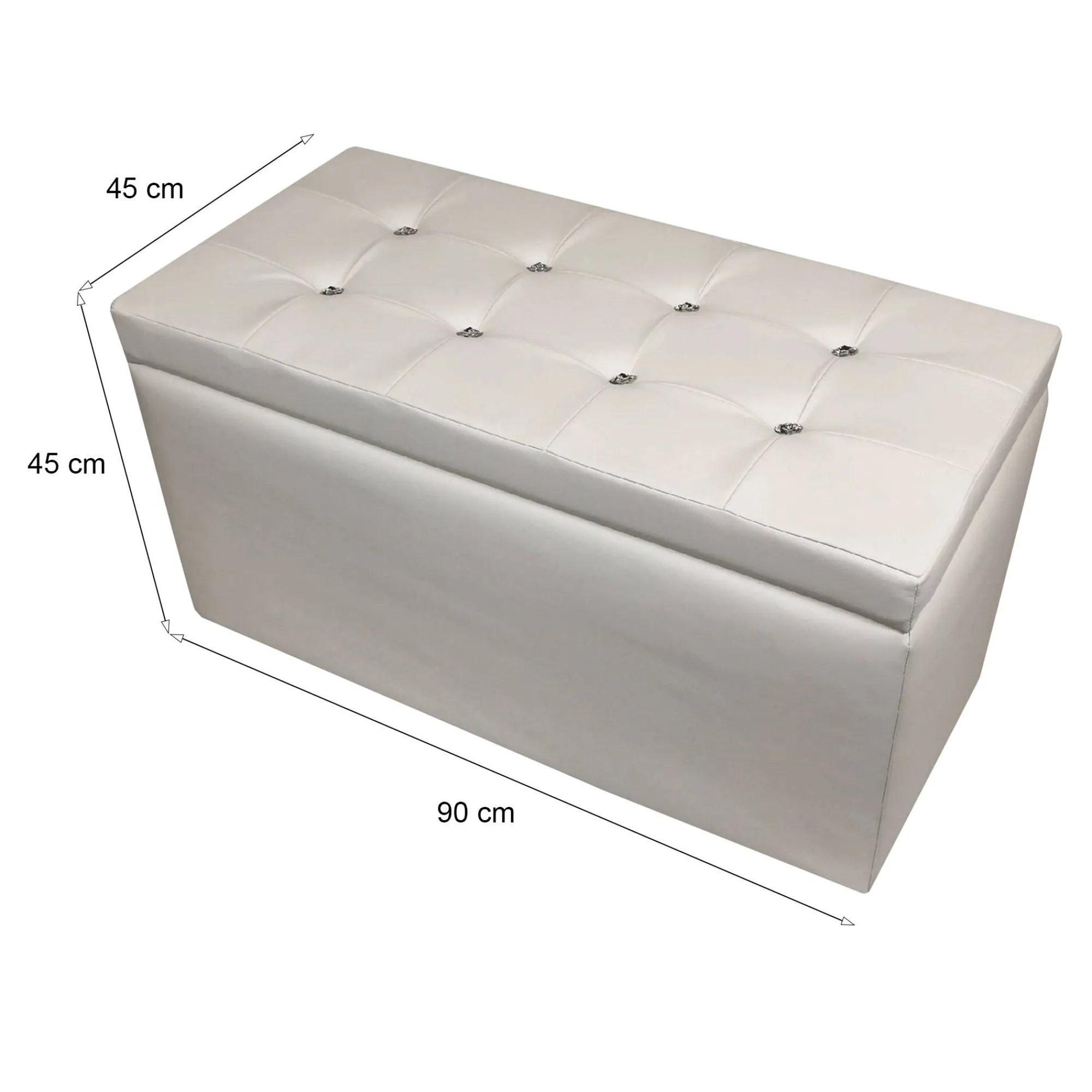 Pouf contenitore Felicita, 90x45 h45 cm,<Dmora Best