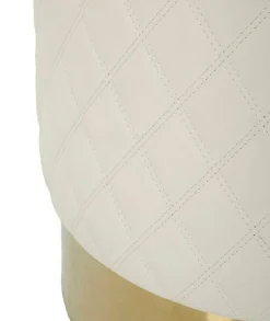 Pouf Erro, 36x36 h39 cm, Bianco e Oro<Dmora Flash Sale