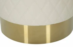 Pouf Erro, 36x36 h39 cm, Bianco e Oro<Dmora Flash Sale