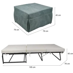 Pouf letto Arno, 78x78 h45 cm,<Dmora Hot