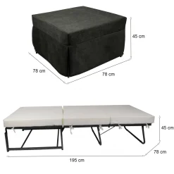 Pouf letto Arno, 78x78 h45 cm,<Dmora Store
