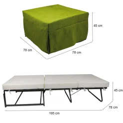 Pouf letto Arno, 78x78 h45 cm,<Dmora Discount