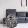 Pouf Lorenza, 80x80 h120 cm, Nero e Bianco, Fantasia zebrata<Dmora Cheap