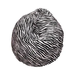 Pouf Lorenza, 80x80 h120 cm, Nero e Bianco, Fantasia zebrata<Dmora Cheap