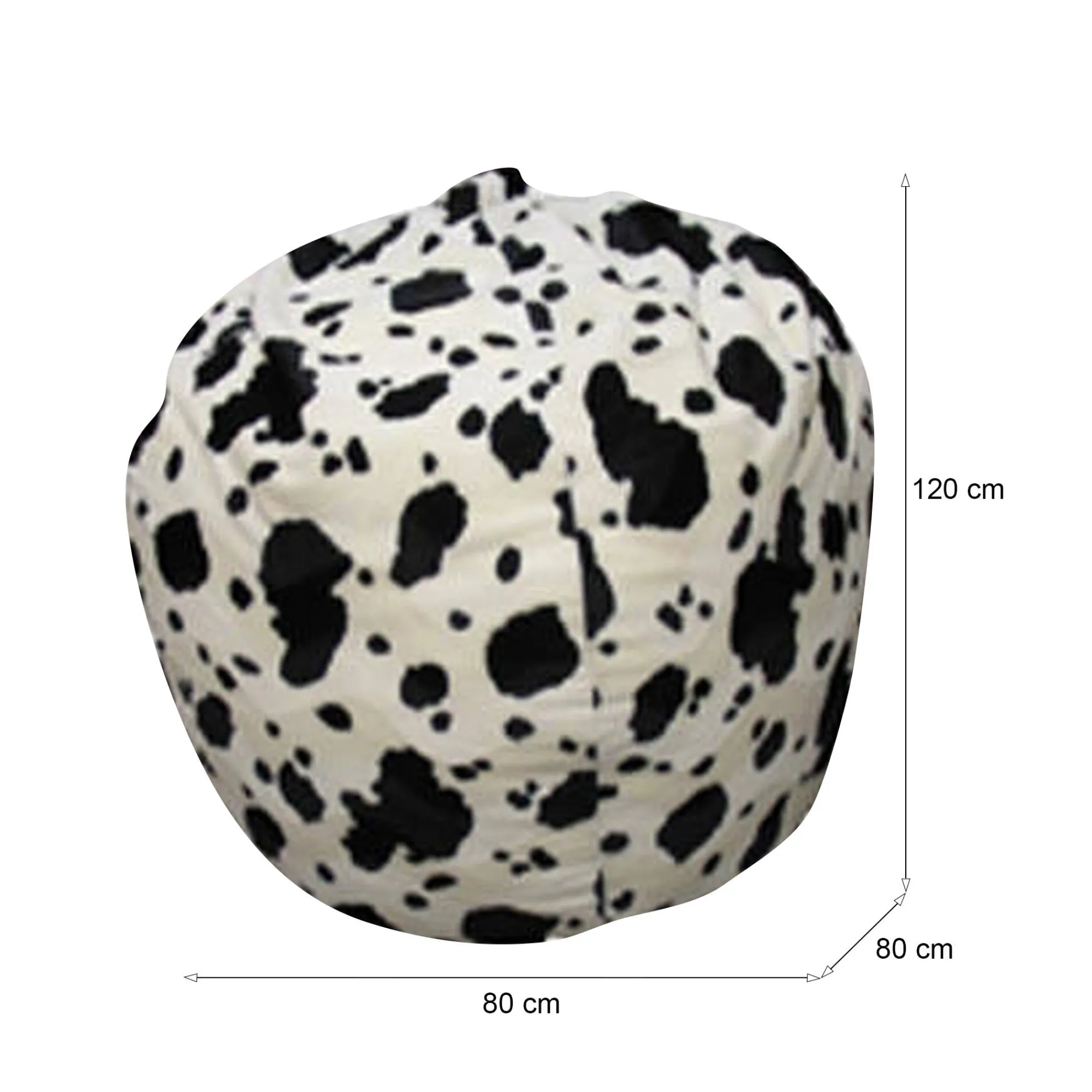 Pouf Lorenza, 80x80 h120 cm, Nero e Bianco, Fantasia a macchie<Dmora Best