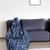 Pouf Marisa, 80x80 h120 cm, Blu e Bianco<Dmora New