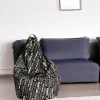 Pouf Marisa, 80x80 h120 cm, Nero e Bianco<Dmora Sale