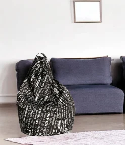 Pouf Marisa, 80x80 h120 cm, Nero e Bianco<Dmora Sale
