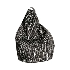 Pouf Marisa, 80x80 h120 cm, Nero e Bianco<Dmora Sale