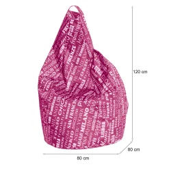 Pouf Marisa, 80x80 h120 cm, Rosa e Bianco<Dmora Store