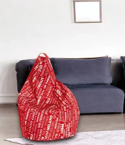 Pouf Marisa, 80x80 h120 cm, Rosso e Bianco<Dmora Best Sale