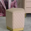 Pouf Suasa, 38x38 h38 cm, Rosa e Oro<Dmora Best Sale