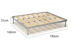 Rete letto matrimoniale Dabatt, 100% Made in Italy, Cm 160x190h31<Dmora Best Sale