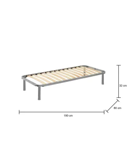 Rete letto singolo Agos, 100% Made in Italy, Cm 80x190h 31<Dmora Sale