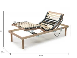 Rete letto singolo Arby, Rete ortopedica reclinabile motorizzata, Cm 80x190h 34<Dmora Best
