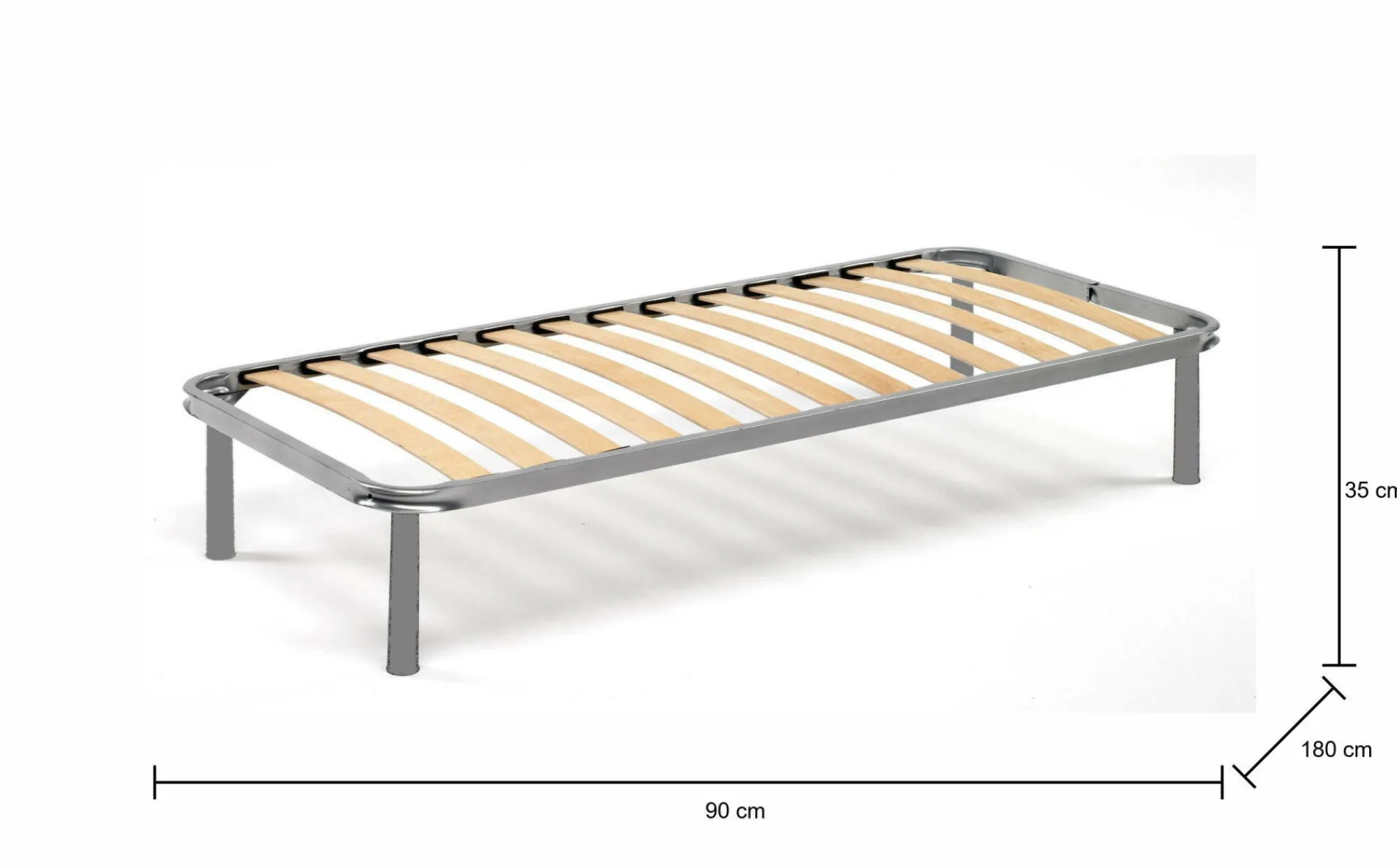 Rete letto singolo Dgori, 100% Made in Italy, Cm 90x180h 34<Dmora Cheap