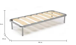 Rete letto singolo Dgrec, 100% Made in Italy, Cm 80x190h 31<Dmora Clearance
