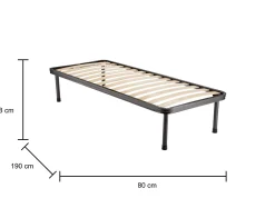 Rete letto singolo Ischia, 100% Made in Italy, 80x190h30 cm<Dmora Cheap