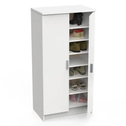 Scarpiera Abram, 55x36h108 cm, Bianco<Dmora New