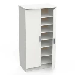 Scarpiera Abram, 55x36h108 cm, Bianco<Dmora New