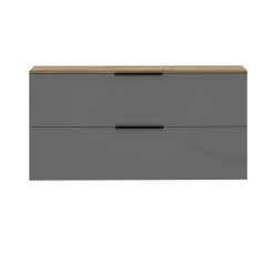 Scarpiera Achiko, 160x19h80 cm, Antracite lucido e Rovere<Dmora Best Sale